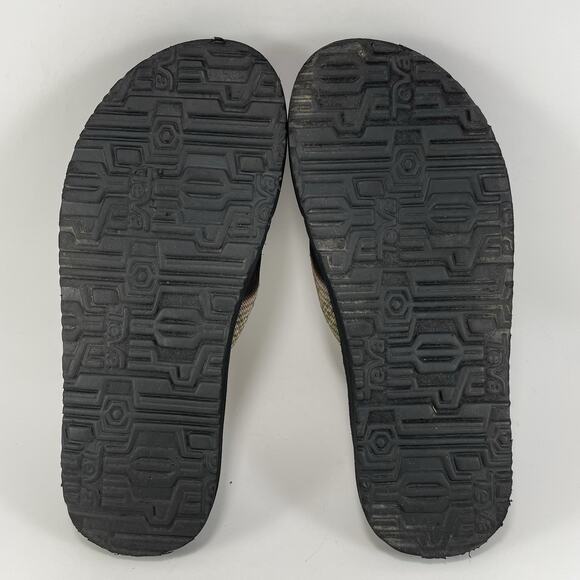 Teva Voya Canvas Flip Flops Mens Size 7 Olive Green Brown Sandals Pool Comfort - Picture 7 of 9